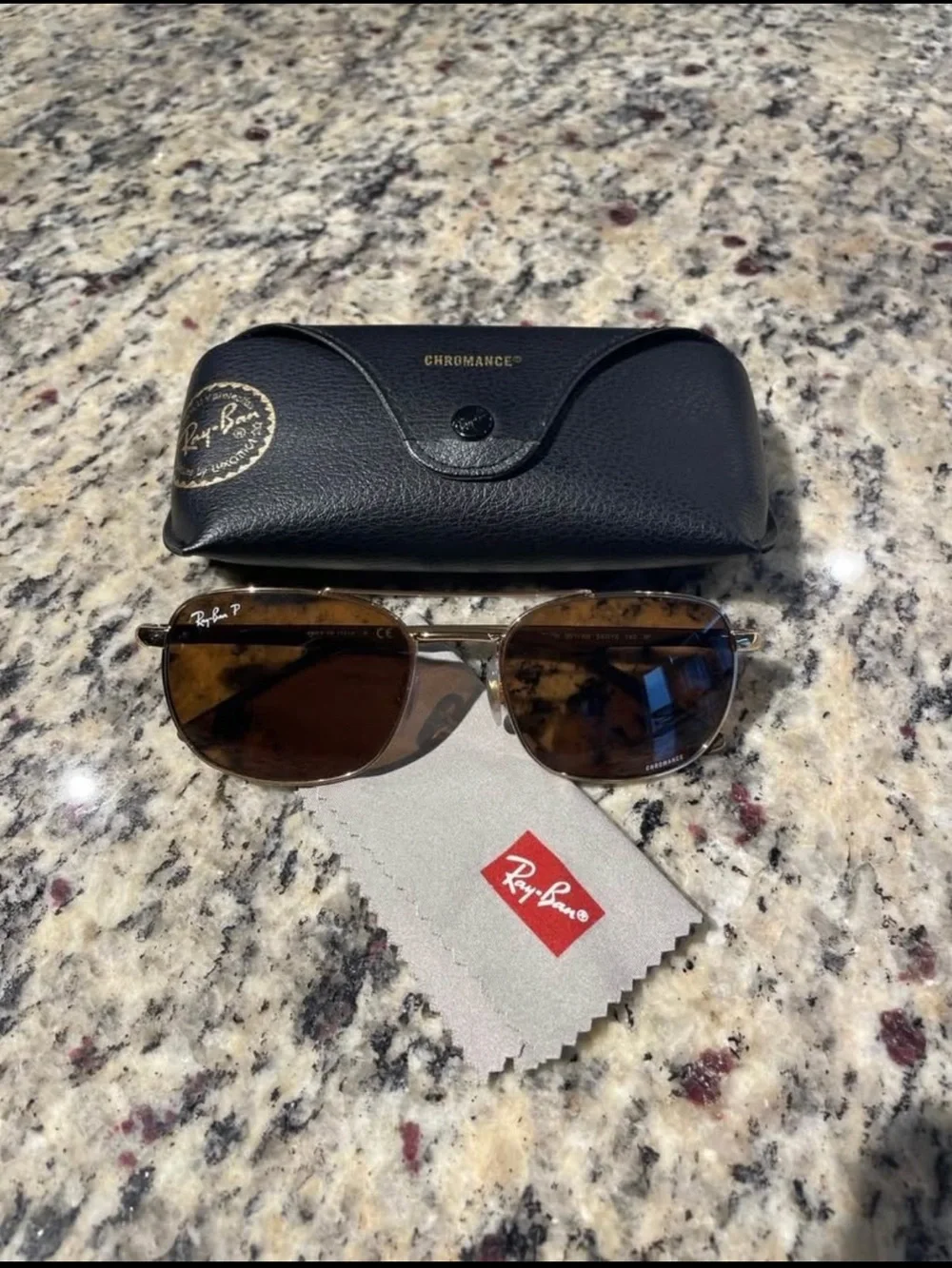 Ray-Ban Men’s Brown Lens Sunglasses with Black Case RB3688
